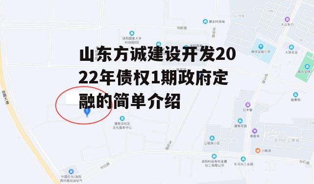 山东方诚建设开发2022年债权1期政府定融的简单介绍