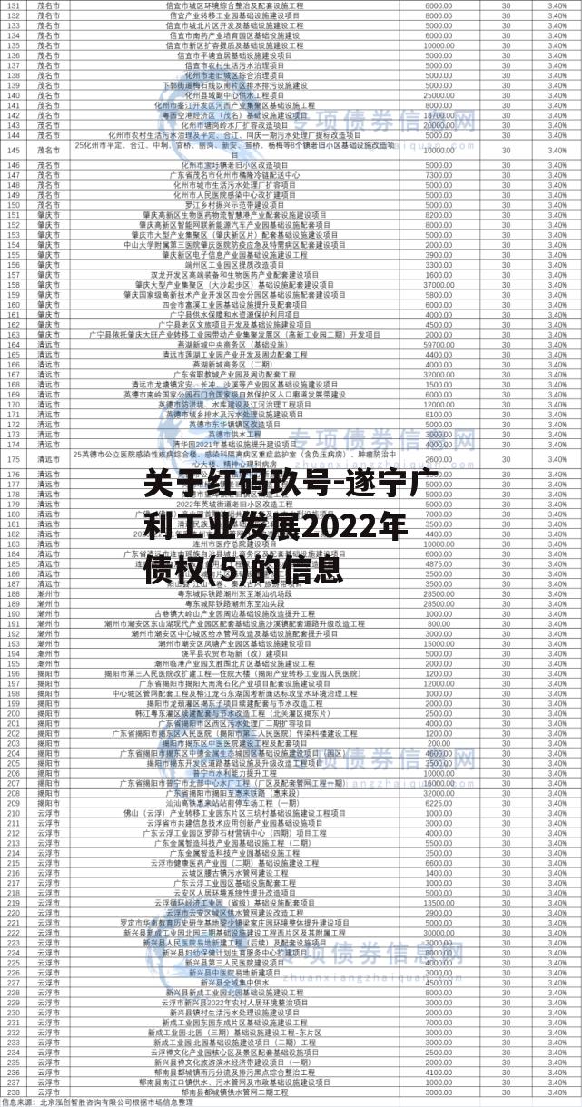 关于红码玖号-遂宁广利工业发展2022年债权(5)的信息