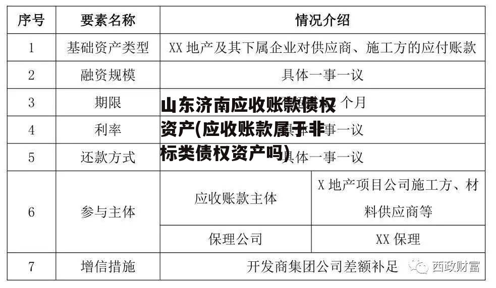 山东济南应收账款债权资产(应收账款属于非标类债权资产吗)