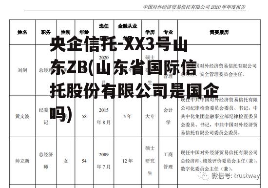 央企信托-XX3号山东ZB(山东省国际信托股份有限公司是国企吗)