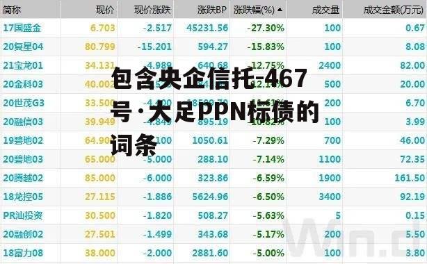 包含央企信托-467号·大足PPN标债的词条