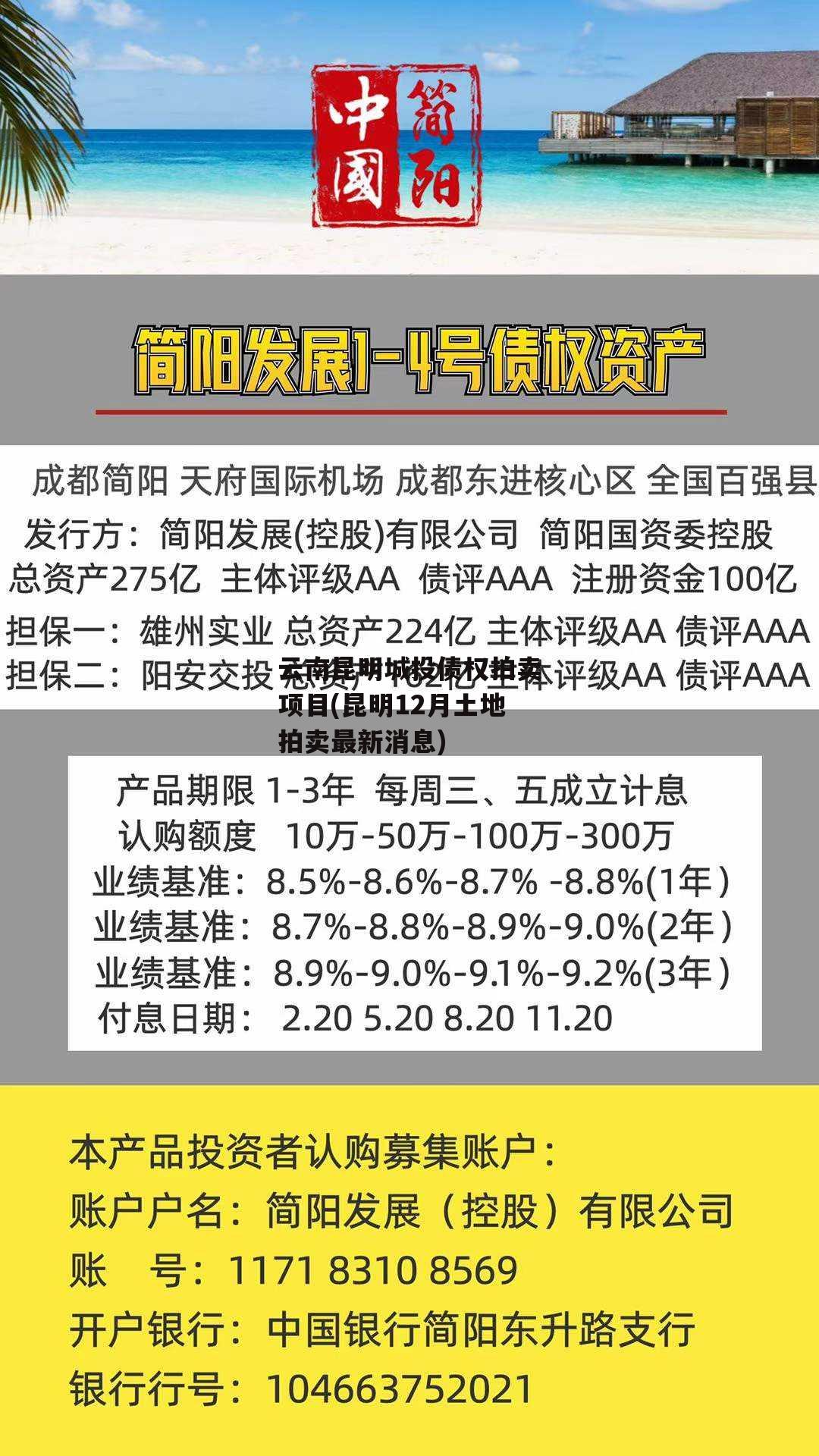 云南昆明城投债权拍卖项目(昆明12月土地拍卖最新消息)