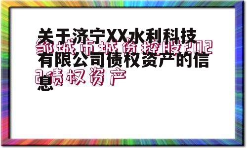 关于济宁XX水利科技有限公司债权资产的信息