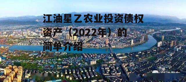 江油星乙农业投资债权资产（2022年）的简单介绍