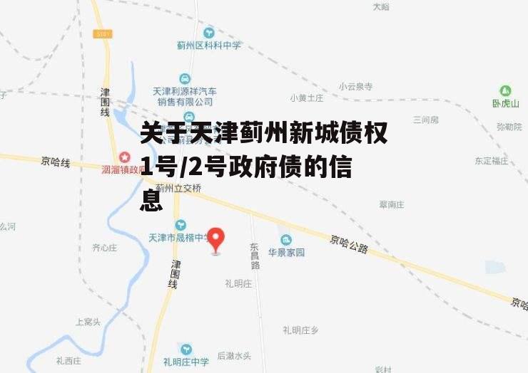 关于天津蓟州新城债权1号/2号政府债的信息