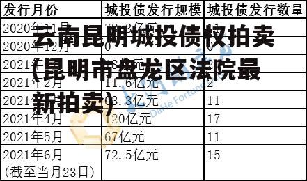 云南昆明城投债权拍卖(昆明市盘龙区法院最新拍卖)