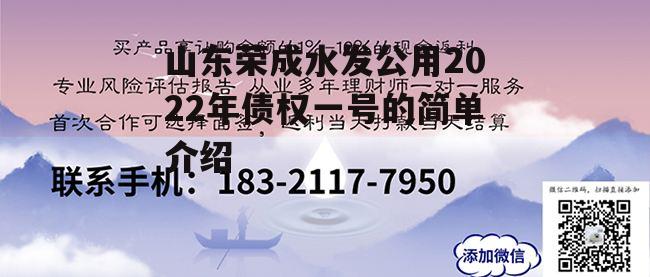 山东荣成水发公用2022年债权一号的简单介绍