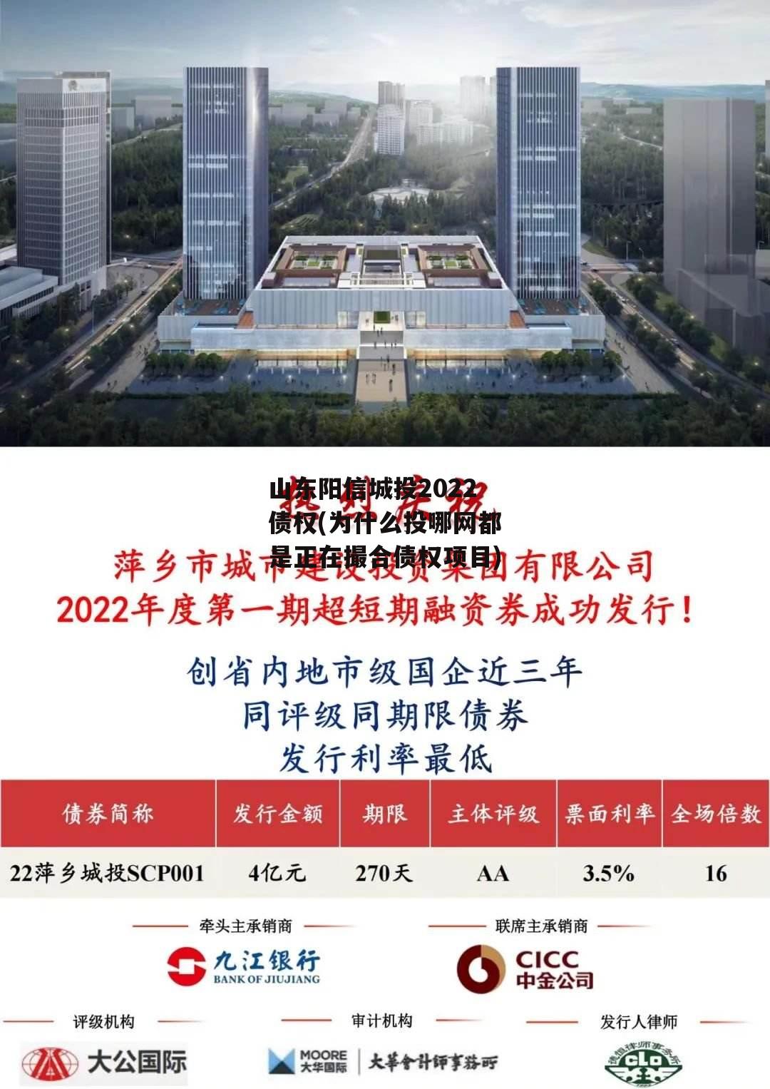 山东阳信城投2022债权(为什么投哪网都是正在撮合债权项目)