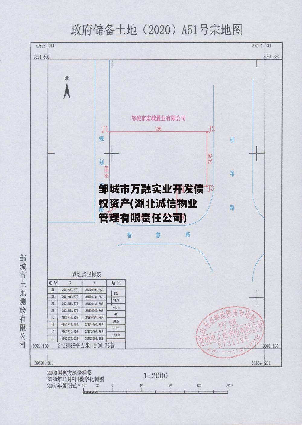 邹城市万融实业开发债权资产(湖北诚信物业管理有限责任公司)