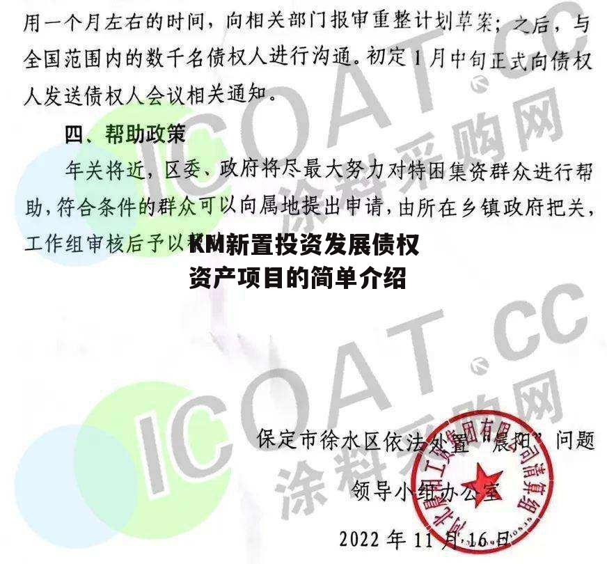 KM新置投资发展债权资产项目的简单介绍