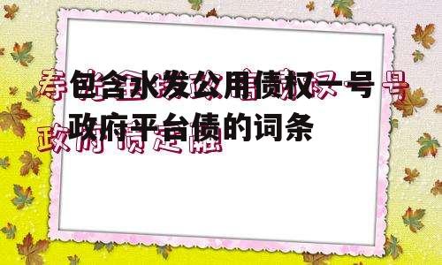 包含水发公用债权一号政府平台债的词条