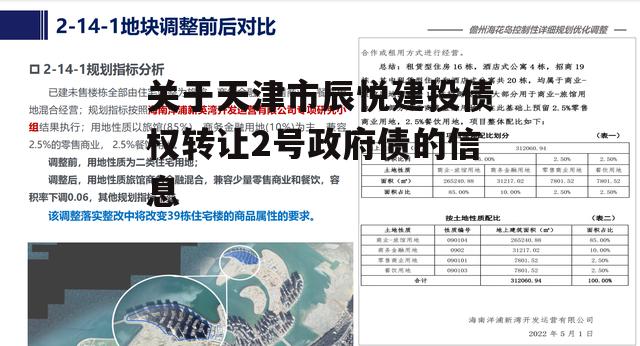 关于天津市辰悦建投债权转让2号政府债的信息