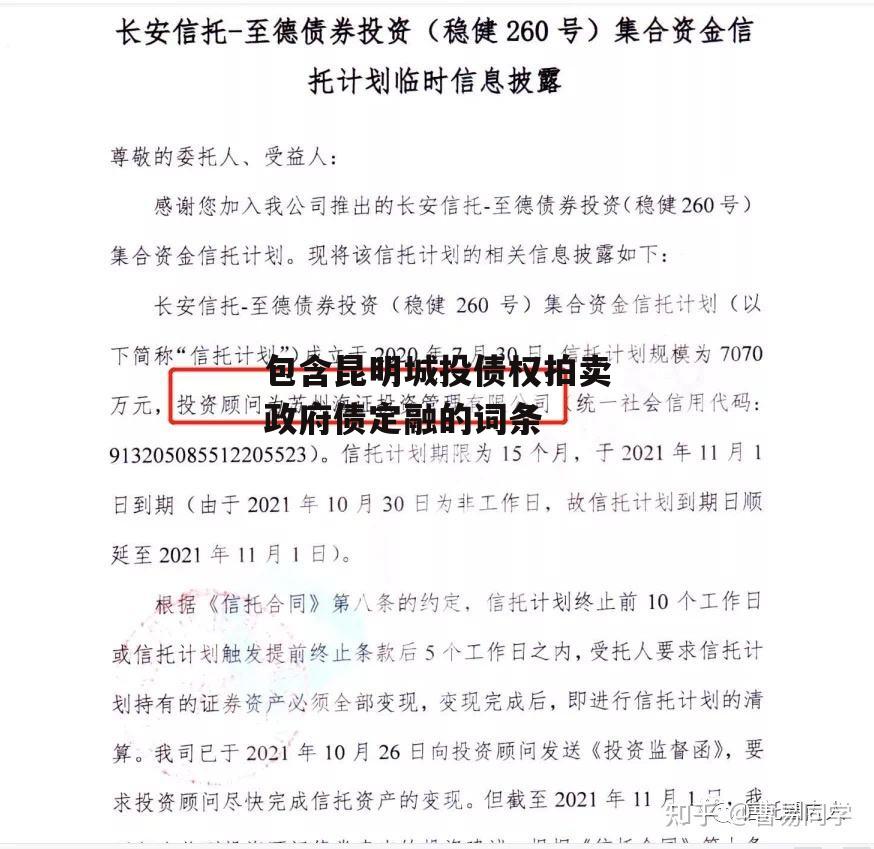 包含昆明城投债权拍卖政府债定融的词条