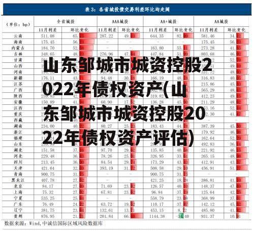 山东邹城市城资控股2022年债权资产(山东邹城市城资控股2022年债权资产评估)