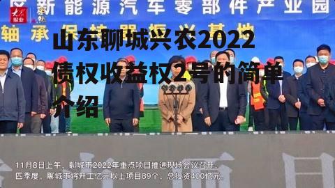 山东聊城兴农2022债权收益权2号的简单介绍