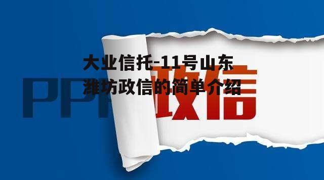 大业信托-11号山东潍坊政信的简单介绍