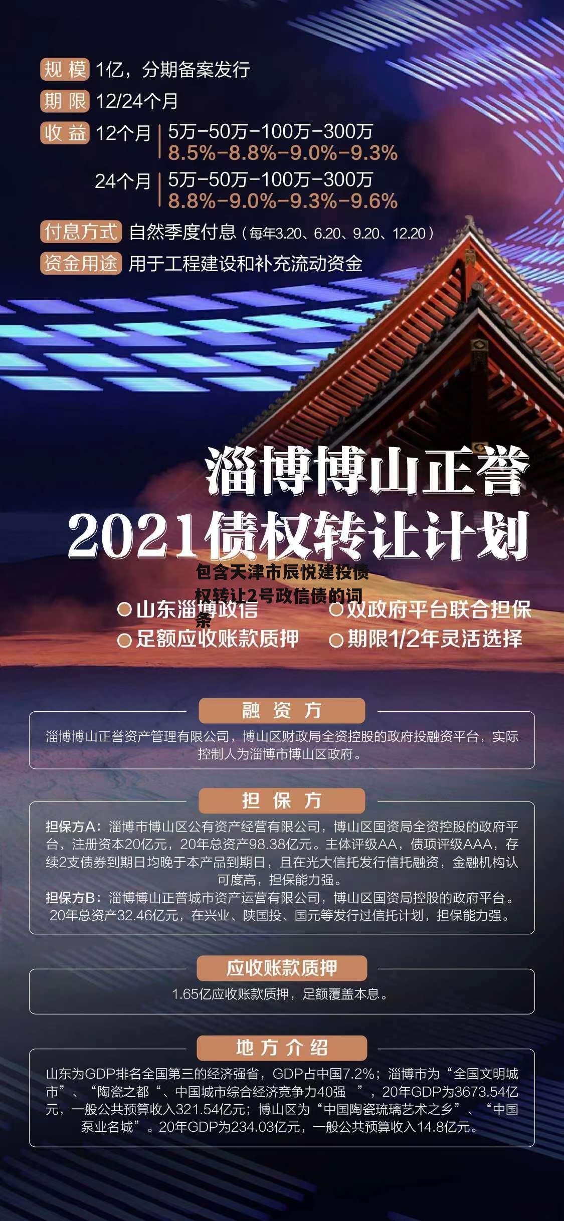 包含天津市辰悦建投债权转让2号政信债的词条