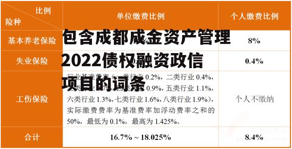 包含成都成金资产管理2022债权融资政信项目的词条