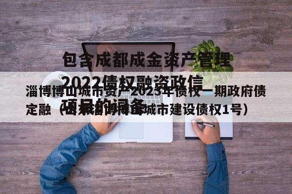 包含成都成金资产管理2022债权融资政信项目的词条