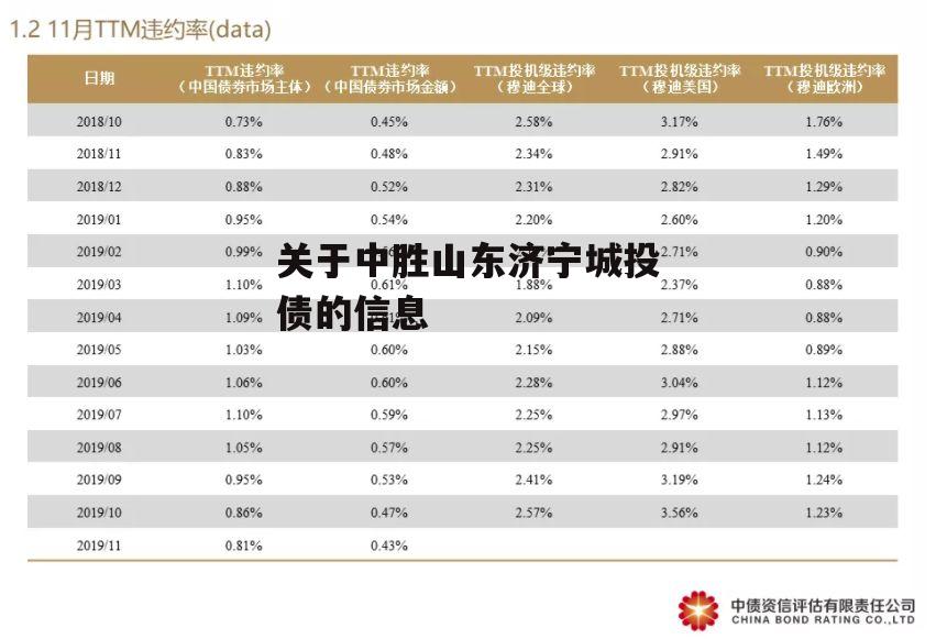 关于中胜山东济宁城投债的信息