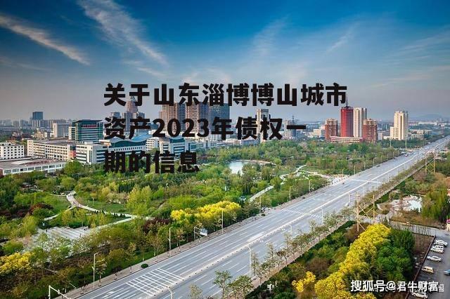 关于山东淄博博山城市资产2023年债权一期的信息