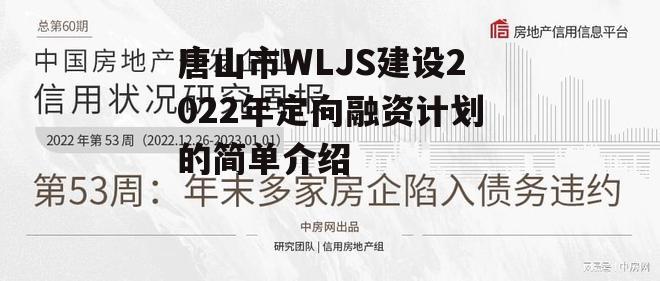 唐山市WLJS建设2022年定向融资计划的简单介绍