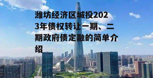 潍坊经济区城投2023年债权转让一期、二期政府债定融的简单介绍