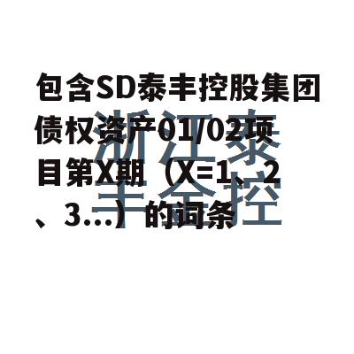 包含SD泰丰控股集团债权资产01/02项目第X期（X=1、2、3...）的词条