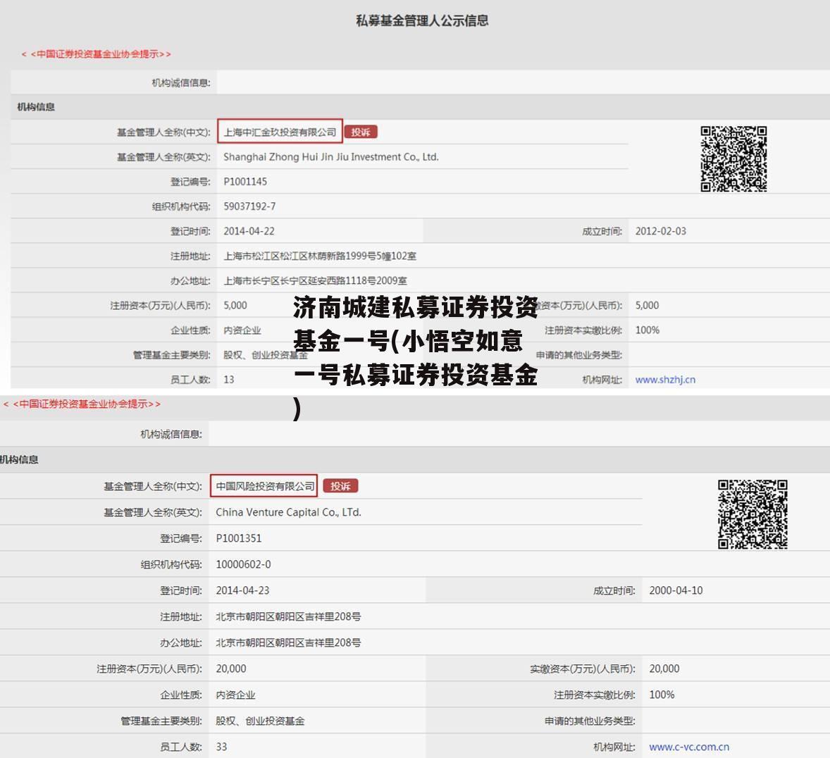 济南城建私募证券投资基金一号(小悟空如意一号私募证券投资基金)