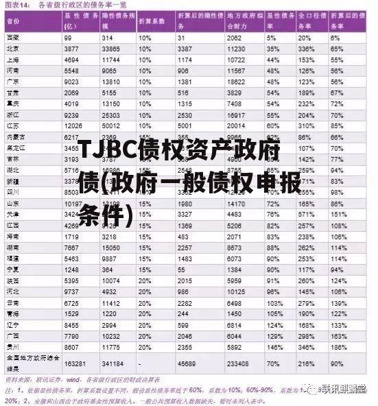 TJBC债权资产政府债(政府一般债权申报条件)