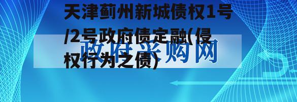 天津蓟州新城债权1号/2号政府债定融(侵权行为之债)