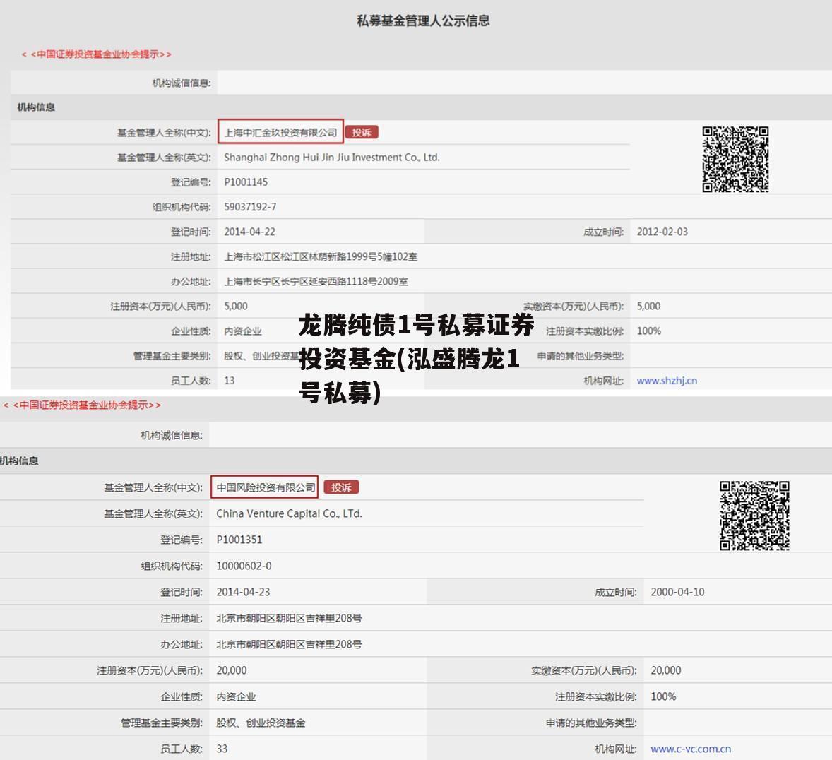 龙腾纯债1号私募证券投资基金(泓盛腾龙1号私募)