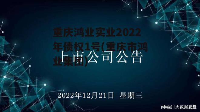 重庆鸿业实业2022年债权1号(重庆市鸿业集团)