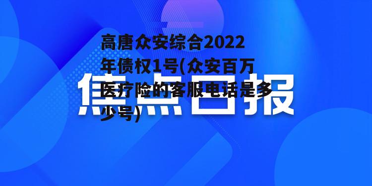 高唐众安综合2022年债权1号(众安百万医疗险的客服电话是多少号)