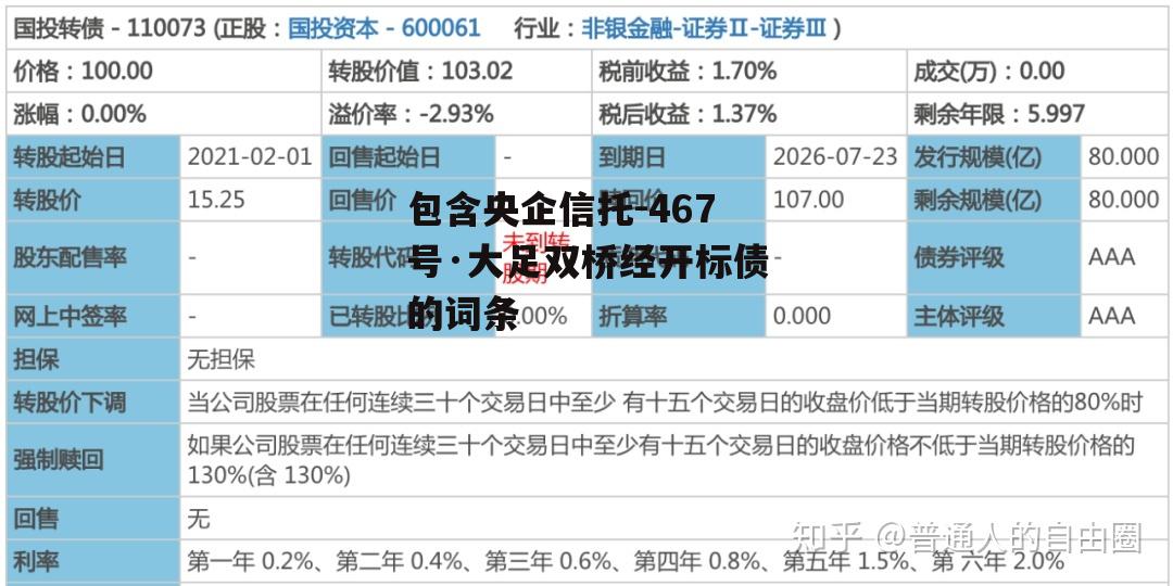 包含央企信托-467号·大足双桥经开标债的词条