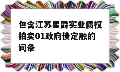 包含江苏星爵实业债权拍卖01政府债定融的词条