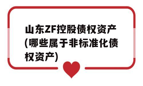 山东ZF控股债权资产(哪些属于非标准化债权资产)