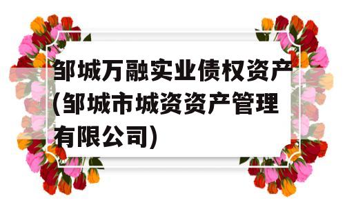 邹城万融实业债权资产(邹城市城资资产管理有限公司)