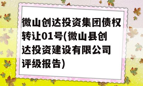 微山创达投资集团债权转让01号(微山县创达投资建设有限公司 评级报告)