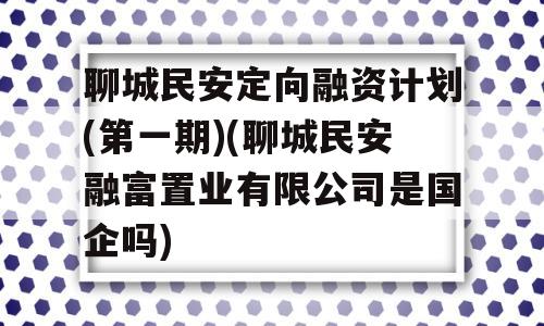 聊城民安定向融资计划(第一期)(聊城民安融富置业有限公司是国企吗)