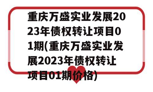 重庆万盛实业发展2023年债权转让项目01期(重庆万盛实业发展2023年债权转让项目01期价格)