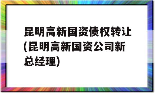 昆明高新国资债权转让(昆明高新国资公司新总经理)