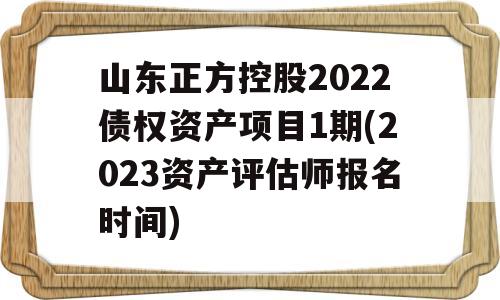 山东正方控股2022债权资产项目1期(2023资产评估师报名时间)