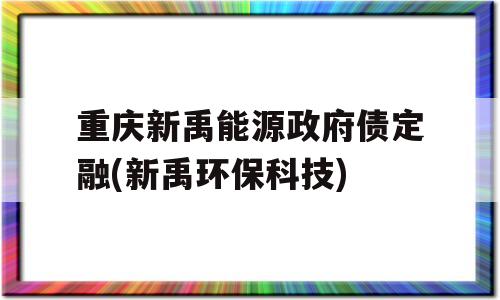 重庆新禹能源政府债定融(新禹环保科技)