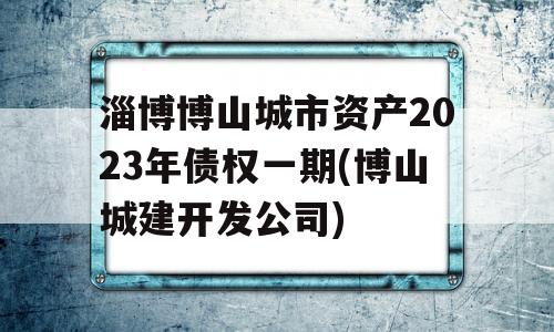 淄博博山城市资产2023年债权一期(博山城建开发公司)