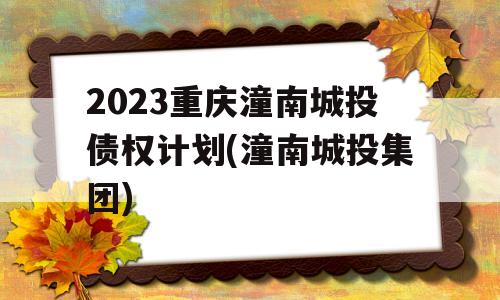 2023重庆潼南城投债权计划(潼南城投集团)