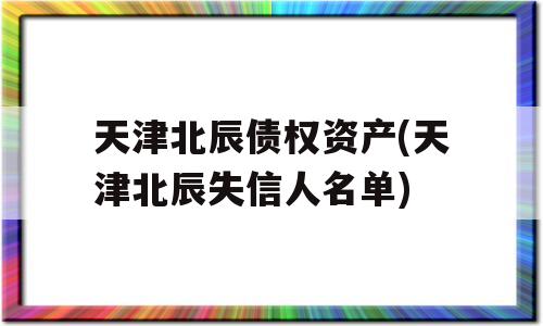 天津北辰债权资产(天津北辰失信人名单)