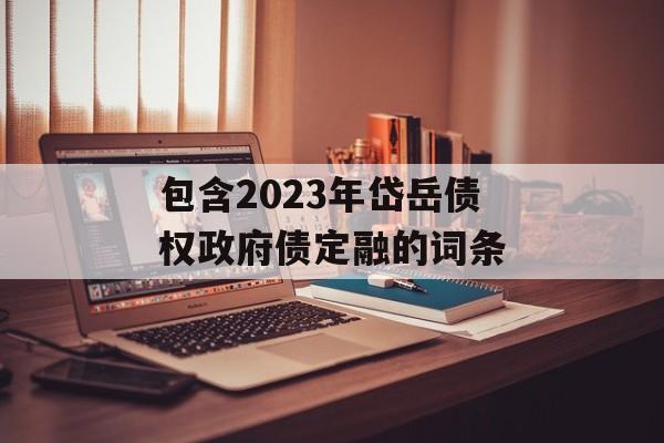 包含2023年岱岳债权政府债定融的词条