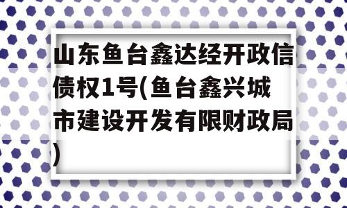 山东鱼台鑫达经开政信债权1号(鱼台鑫兴城市建设开发有限财政局)