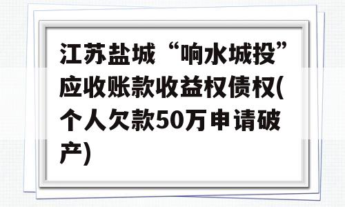 江苏盐城“响水城投”应收账款收益权债权(个人欠款50万申请破产)